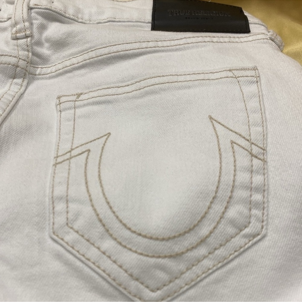 NWT TRUE RELIGION ROCCO RENEGADE optic white denim jean pant relaxed skinny - Picture 11 of 12